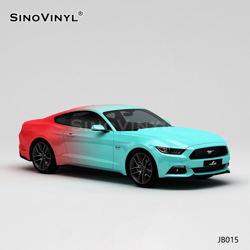 JB015 Tiffany Blue And Red Gradient Vinyl Wholesale Customized Adhesive Wrap