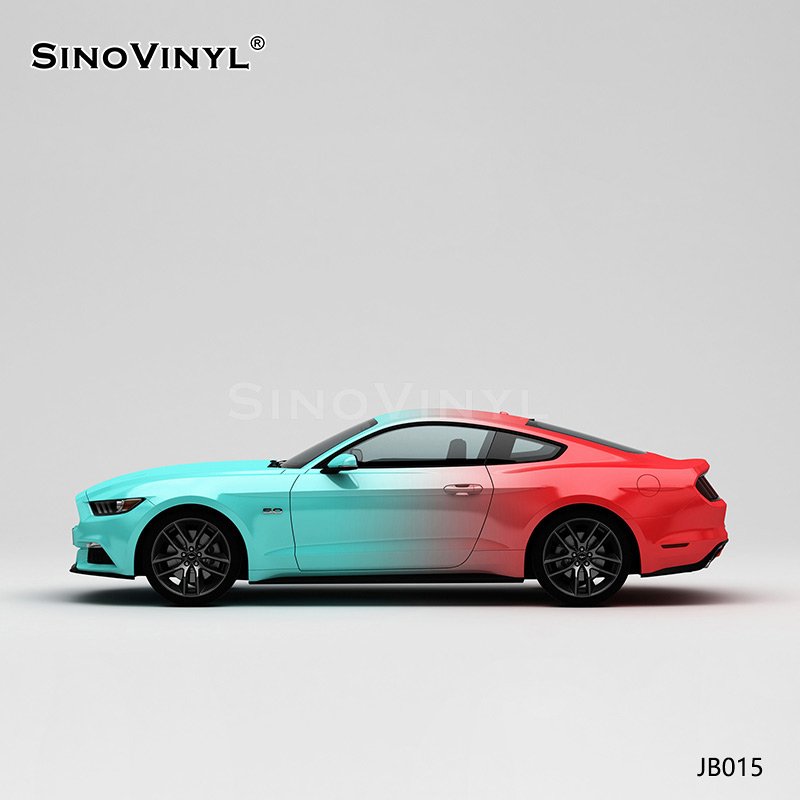 JB015 Tiffany Blue And Red Gradient Vinyl Wholesale Customized Adhesive Wrap