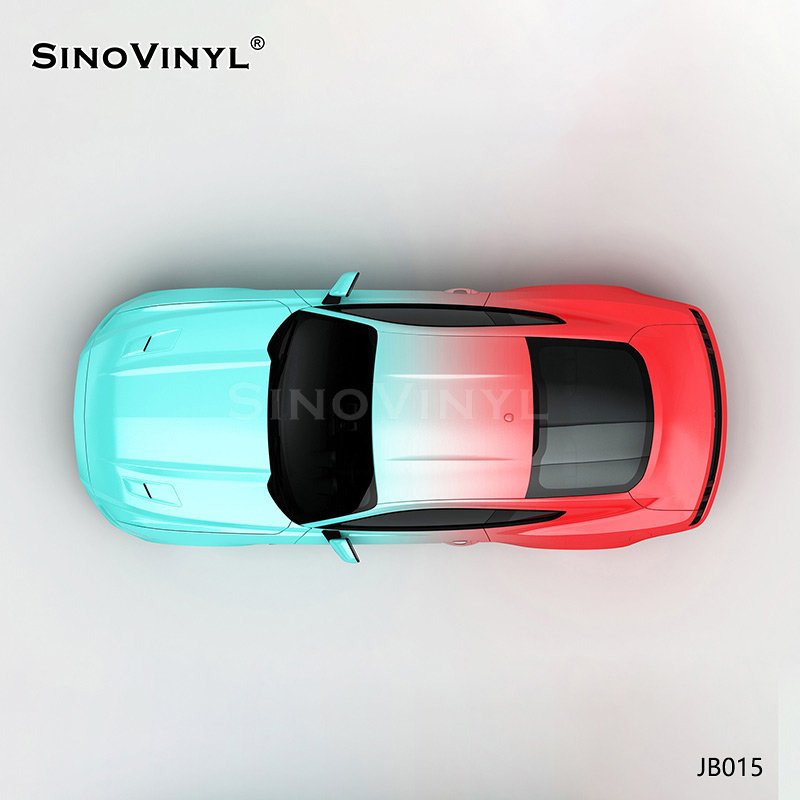JB015 Tiffany Blue And Red Gradient Vinyl Wholesale Customized Adhesive Wrap