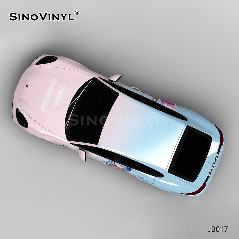 JB017 Pink Blue Ahn'Qiraj Gradient Vinyl Rolls Wholesale Customized PVC Vinyl Sticker