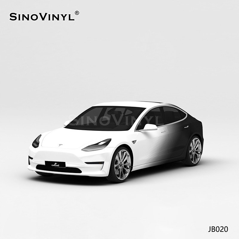 JB020 Black And White Dotted Oblique Point Gradient Customized Film Car Wrap