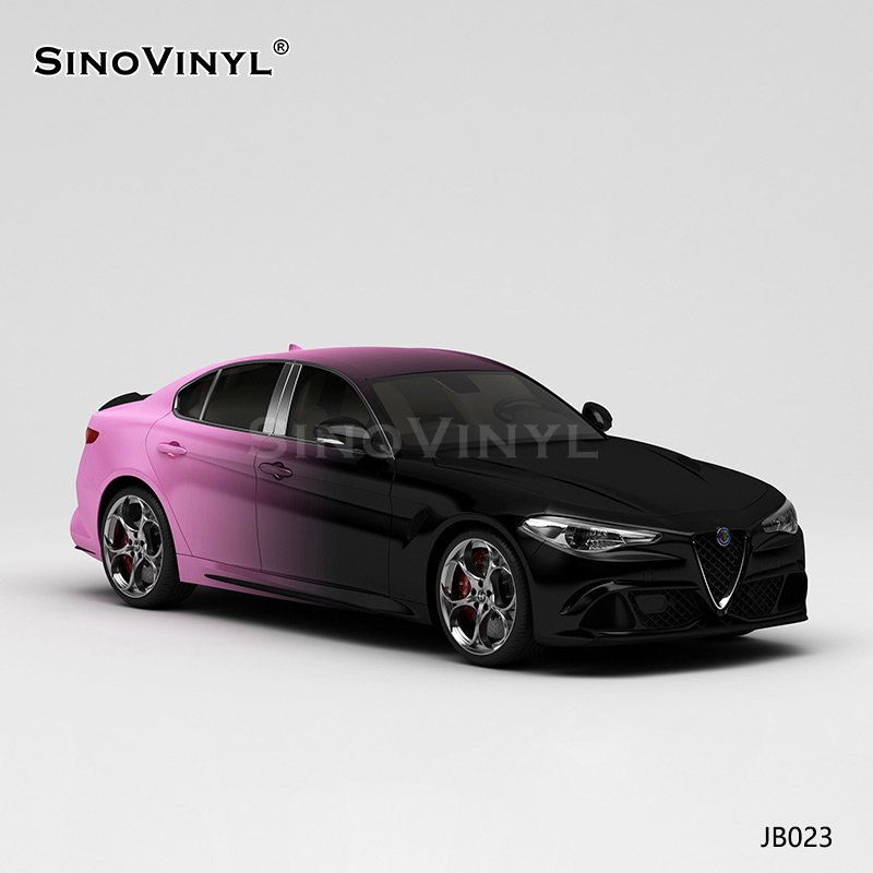 JB023 Black Pink Gradient Car Wrapping Film Vinyl Printing Customized Car Cover Film