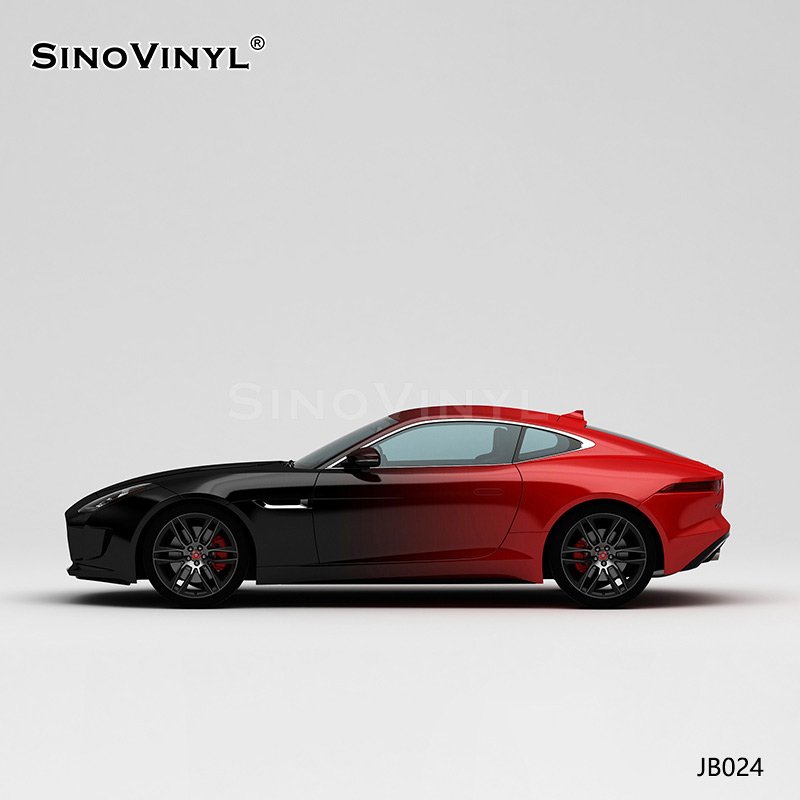 JB024 Black And Red Gradient Film Sticker Printing Customized Car Sticker Wrap