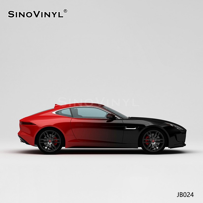 JB024 Black And Red Gradient Film Sticker Printing Customized Car Sticker Wrap