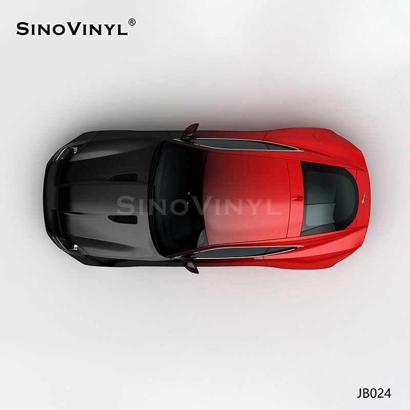 JB024 Black And Red Gradient Film Sticker Printing Customized Car Sticker Wrap