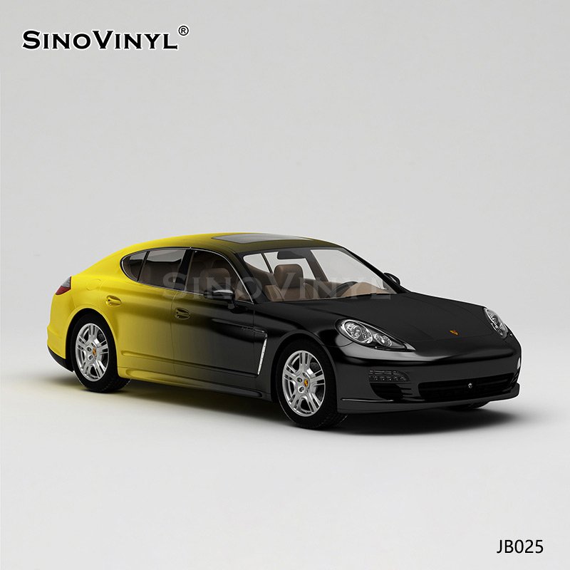 JB025 Black And Yellow Gradient Self Adhesive Printing Film For Car Wrap Vinyl