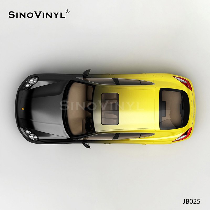 JB025 Black And Yellow Gradient Self Adhesive Printing Film For Car Wrap Vinyl