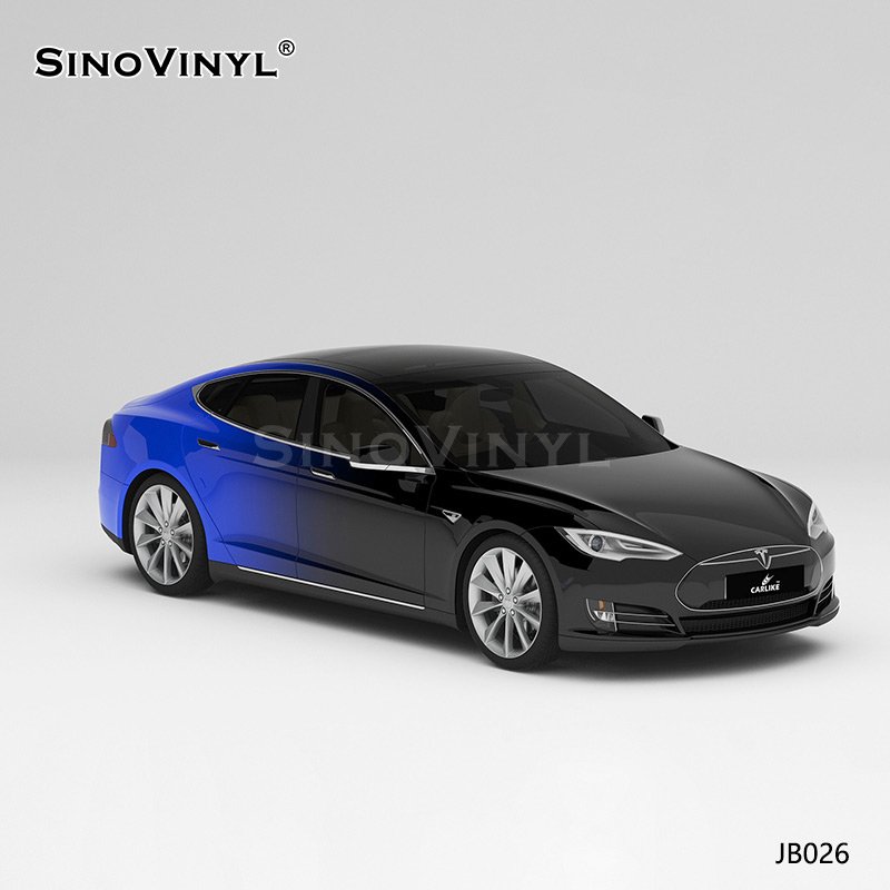 JB026 Black And Blue Gradient Vinyl Decals For Cars Customized Glossy Vinyl