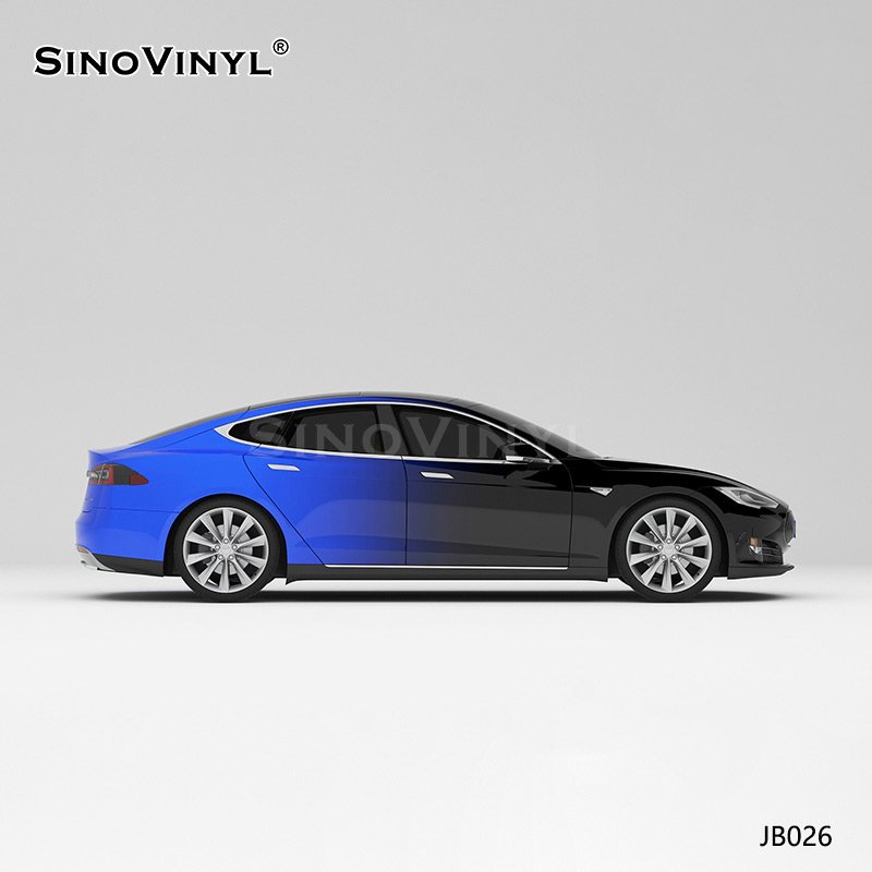 JB026 Black And Blue Gradient Vinyl Decals For Cars Customized Glossy Vinyl