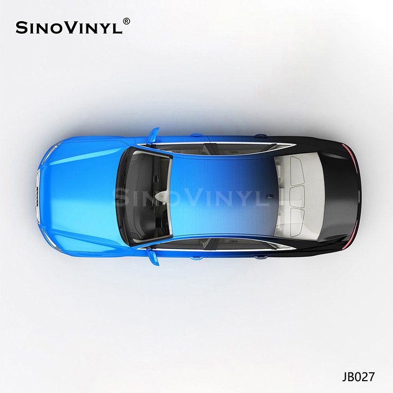 JB027 Black And Blue Gradient Car Sticker Wrap Printing Customized Vinyl Film
