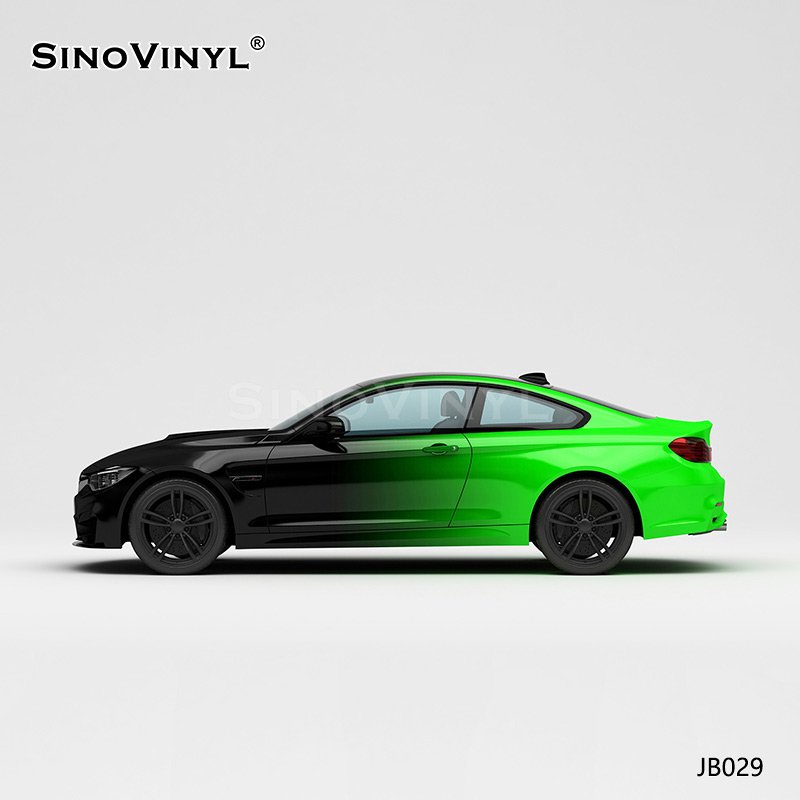 JB029 Black And Green Gradient Vinyl Wrap Printing Customized Auto Sticker