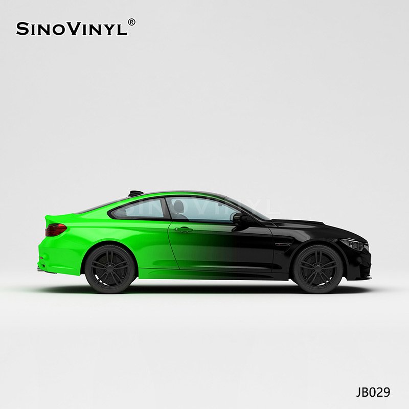 JB029 Black And Green Gradient Vinyl Wrap Printing Customized Auto Sticker