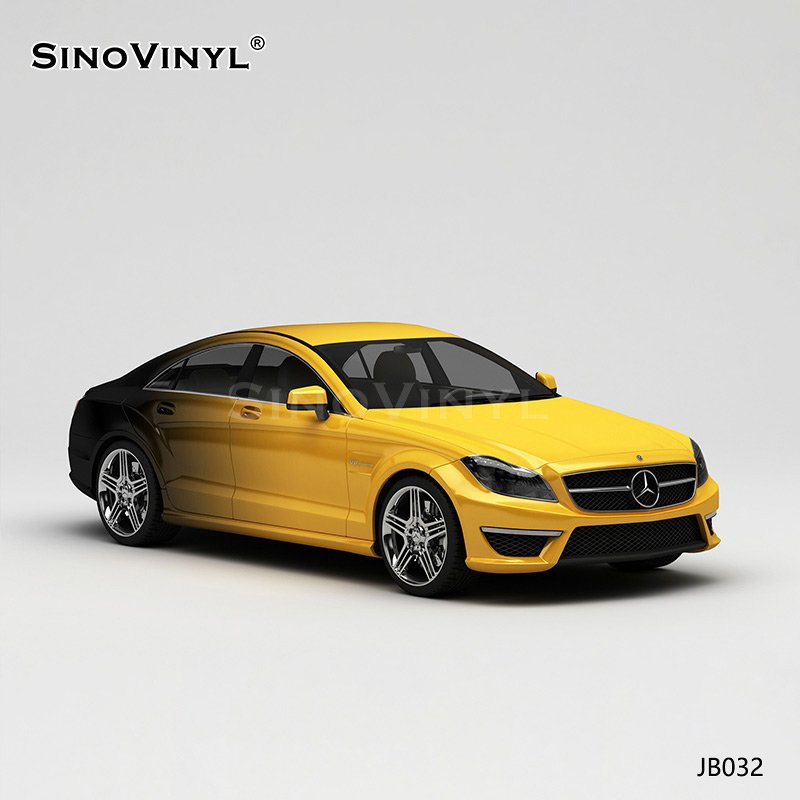 JB032 Car Wrapping Film Yellow And Black Gradient Customized Car Decal Vinyl
