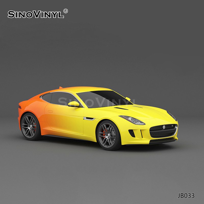 JB033 Yellow-orange Gradient Printing Customized Car Color Changing Vinyl Film