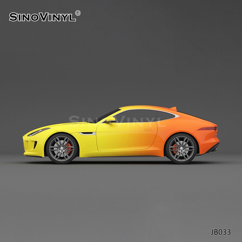 JB033 Yellow-orange Gradient Printing Customized Car Color Changing Vinyl Film