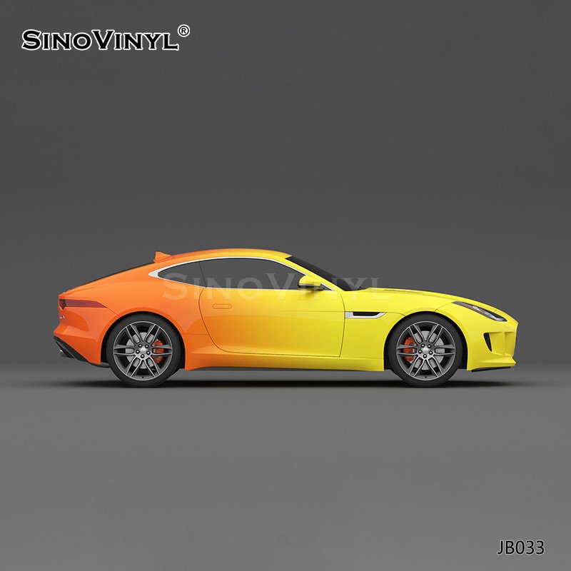 JB033 Yellow-orange Gradient Printing Customized Car Color Changing Vinyl Film