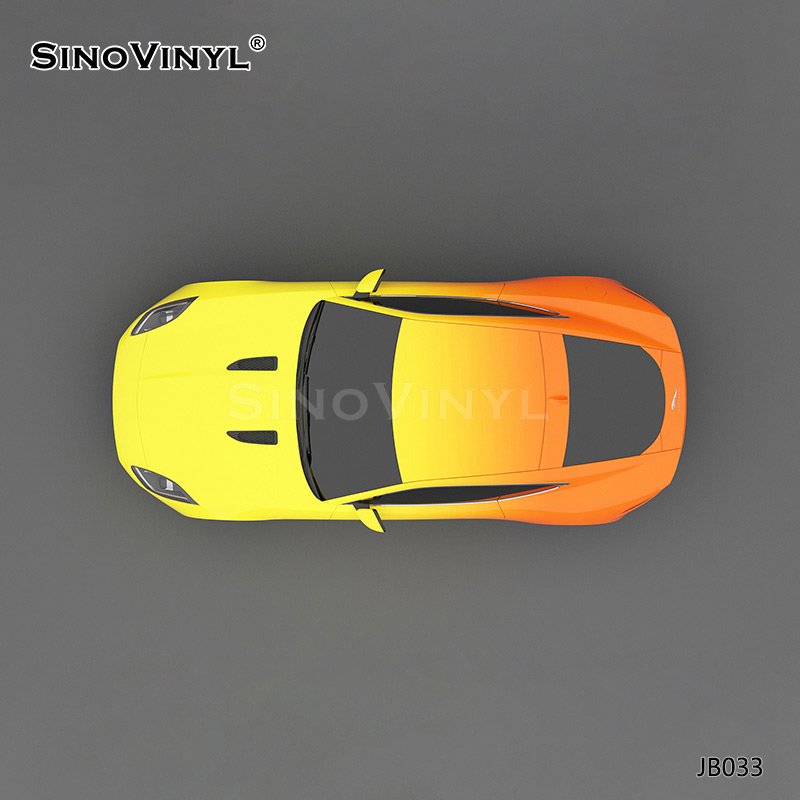 JB033 Yellow-orange Gradient Printing Customized Car Color Changing Vinyl Film