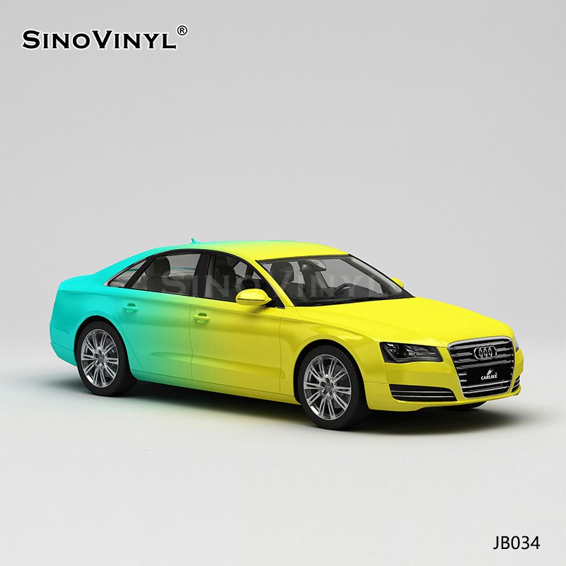 JB034 Yellow And Blue Inkjet Gradient Customization Car Body Sticker Film