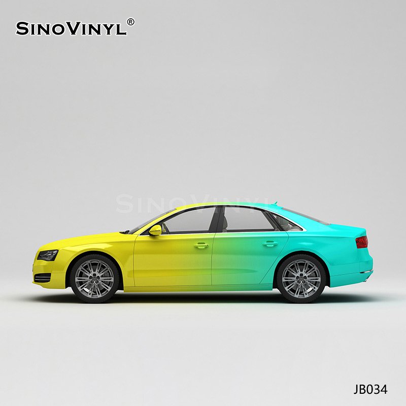 JB034 Yellow And Blue Inkjet Gradient Customization Car Body Sticker Film