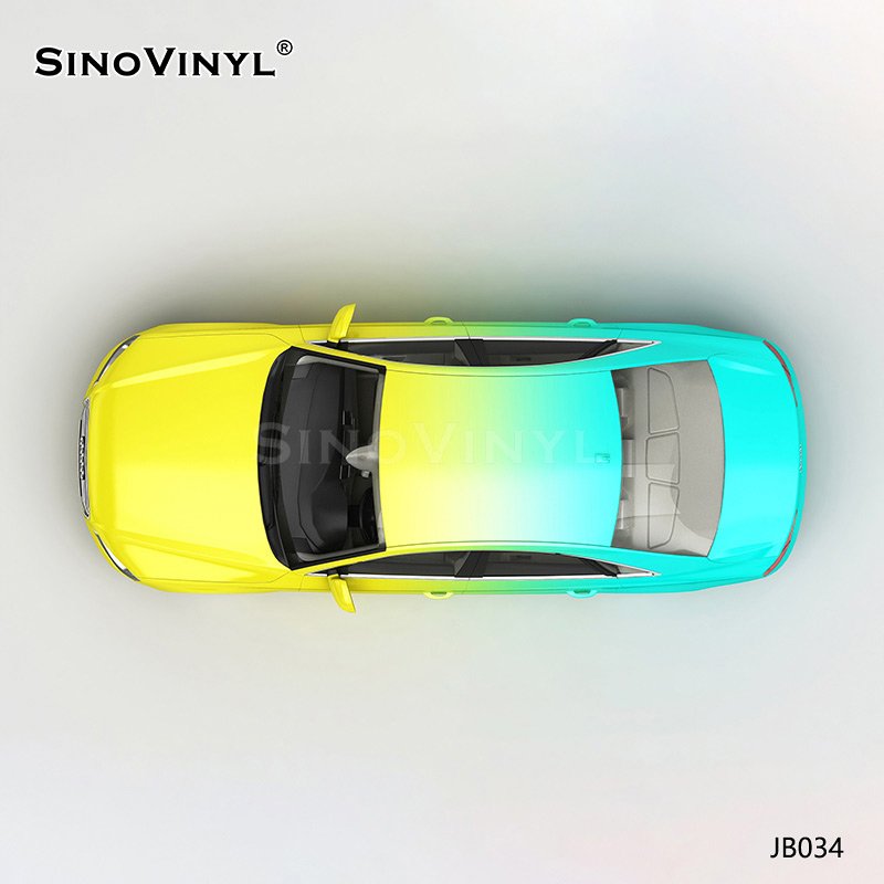 JB034 Yellow And Blue Inkjet Gradient Customization Car Body Sticker Film