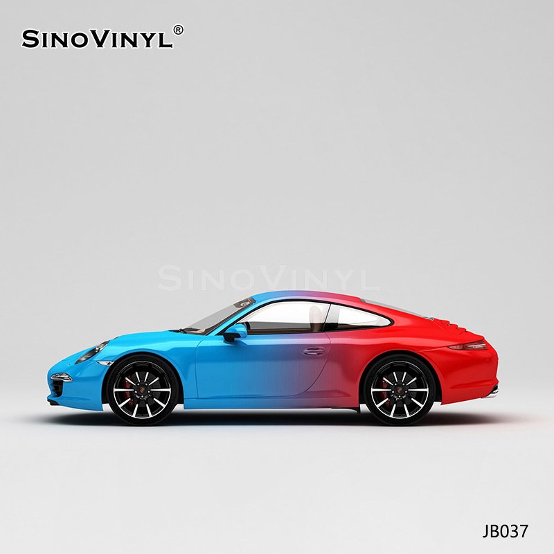 JB037 Blue And Red Inkjet Custom Gradient Car Film Color Change Car Wraps Vinyl