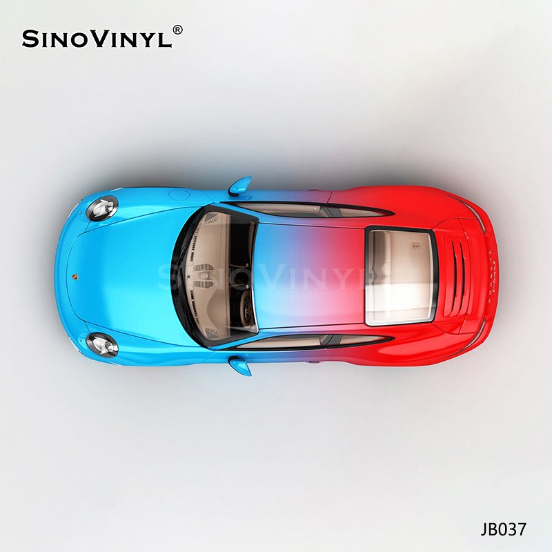 JB037 Blue And Red Inkjet Custom Gradient Car Film Color Change Car Wraps Vinyl