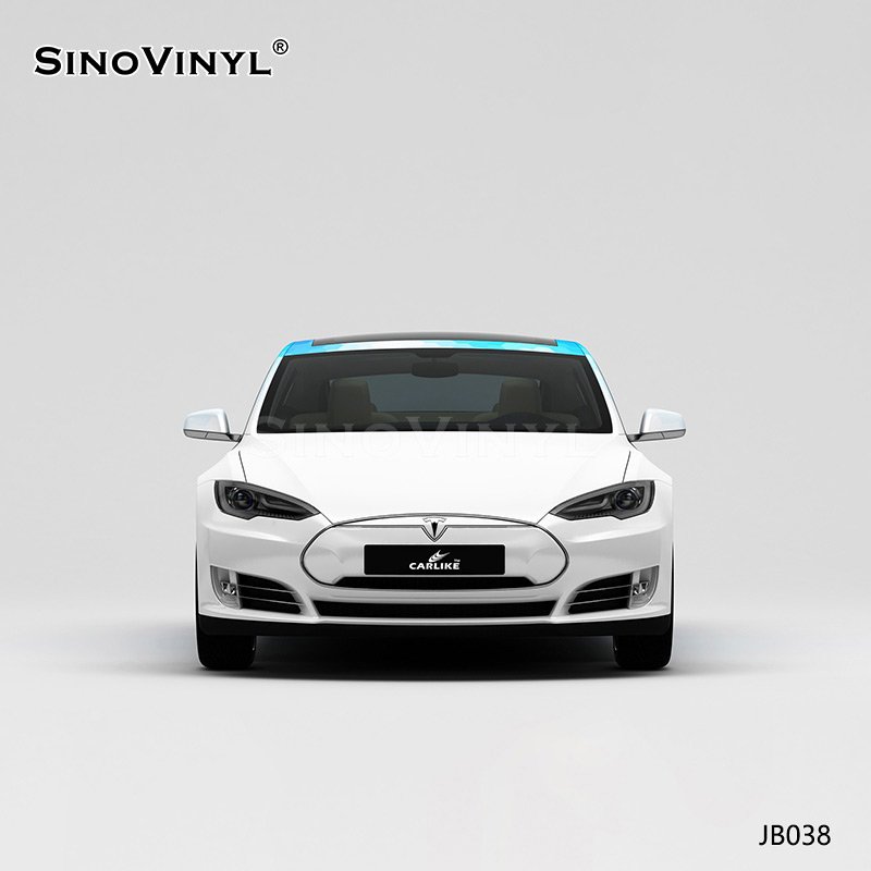 JB038 Hexagonal White And Blue Gradient Printing Customized Car Vinyl Glossy