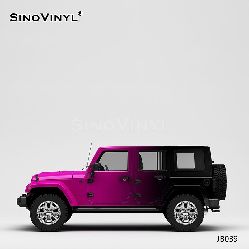 JB039 Jeep Rose Red To Black Self Adhesive PVC Film Customized Car Sticker Glossy