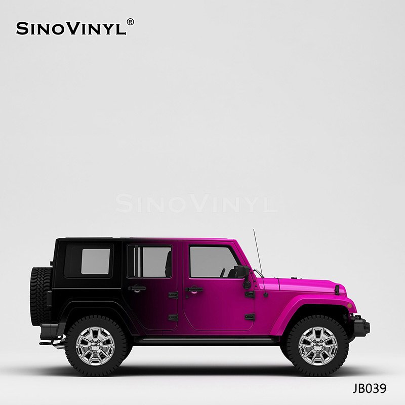 JB039 Jeep Rose Red To Black Self Adhesive PVC Film Customized Car Sticker Glossy
