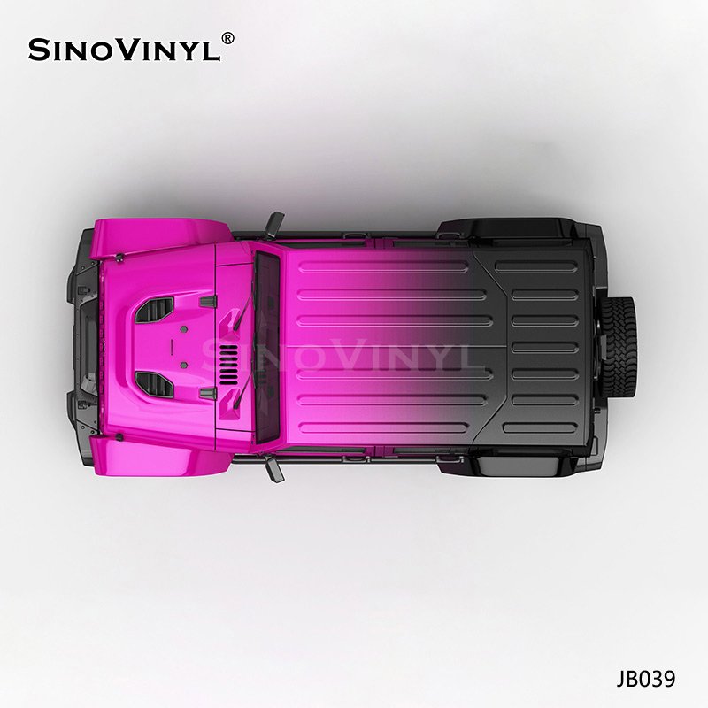 JB039 Jeep Rose Red To Black Self Adhesive PVC Film Customized Car Sticker Glossy