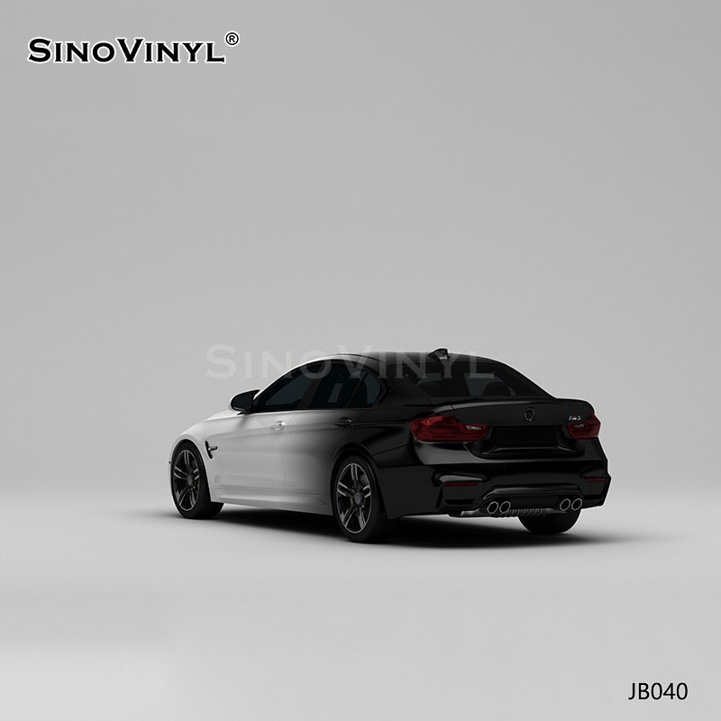 JB040 Front White And Back Black Auto Sticker Customized Vinyl For Solvent Printing