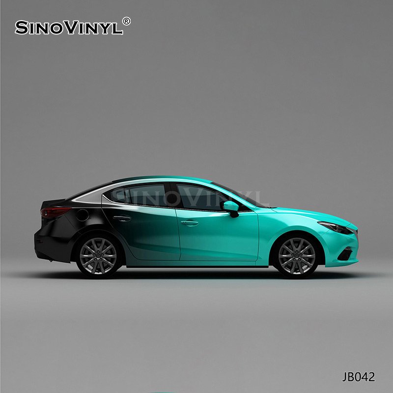 JB042 Blue And Black Gradient Self-adhesive PVC Film Can Be Customized Glossy Vinyl