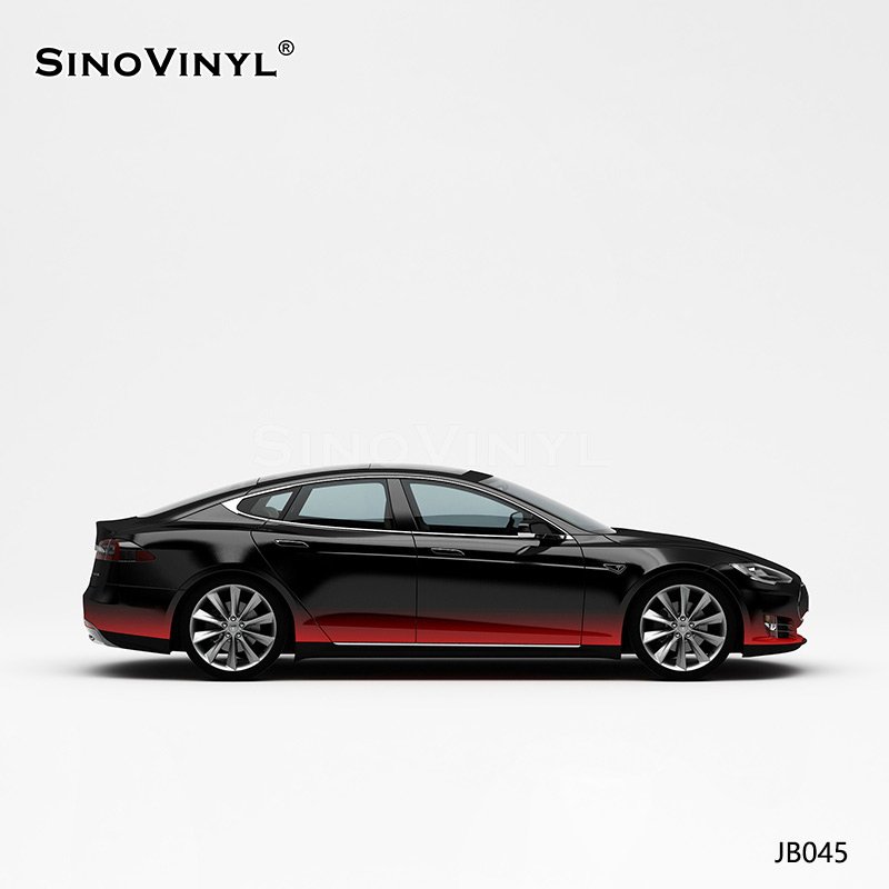 JB045 Black On Top And Red On The Bottom Customized Wholesale Vinyl Wrap 
