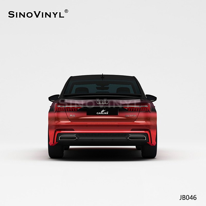 JB046 Black On Top And Red On The Bottom Customized Glossy Car Wrap Vinyl