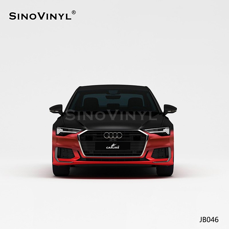 JB046 Black On Top And Red On The Bottom Customized Glossy Car Wrap Vinyl
