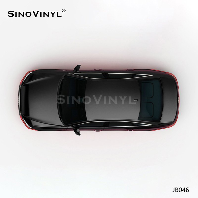 JB046 Black On Top And Red On The Bottom Customized Glossy Car Wrap Vinyl