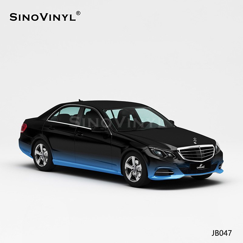 JB047 Black On Top And Blue On Bottom Bubble Free PVC Vinyl Sticker Material