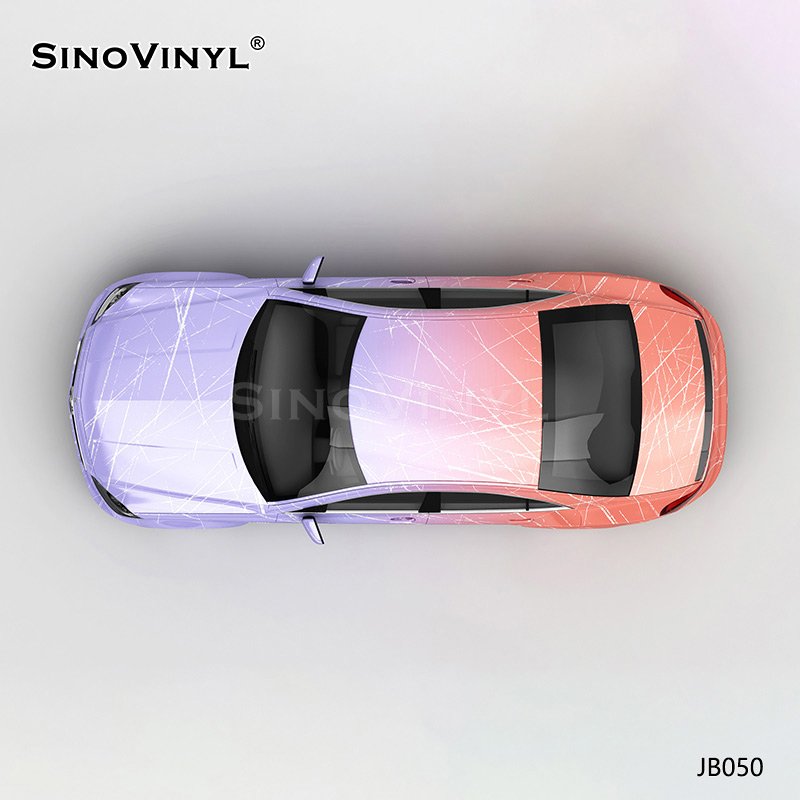 JB050 Purple Pink Line Gradient Wholesale Vinyl Wrap Chrome Stickers For Cars