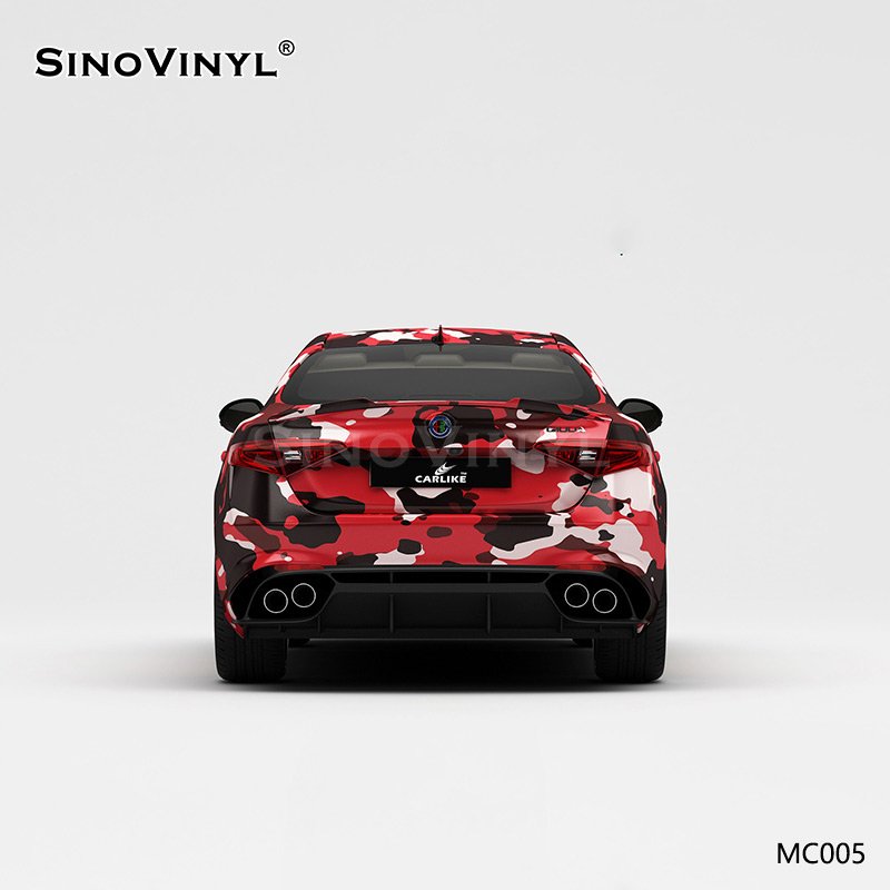 MC005 Black White Red Camouflage Printing Vinyl Wrap