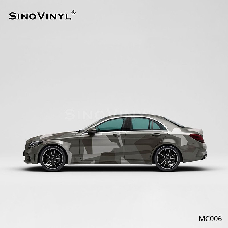 MC006 Black and White Camouflage Printing Car Wrap
