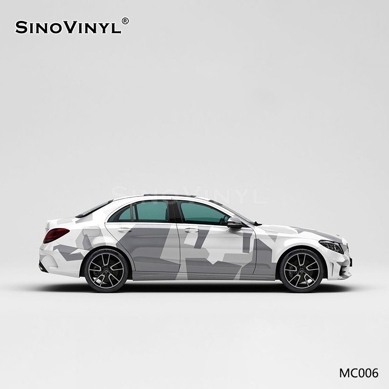MC006 Black and White Camouflage Printing Car Wrap