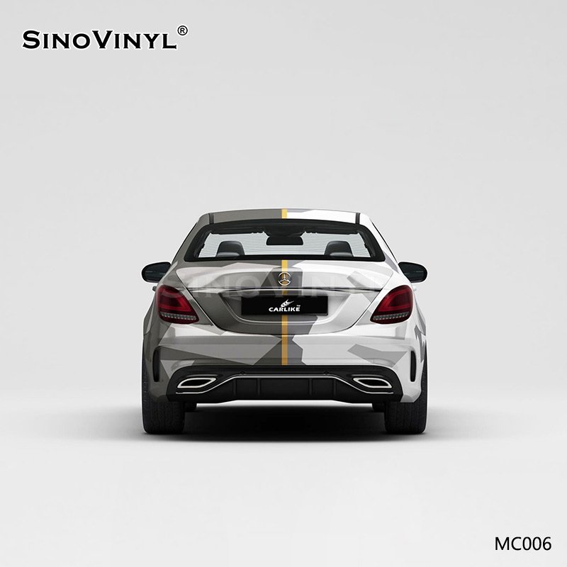 MC006 Black and White Camouflage Printing Car Wrap