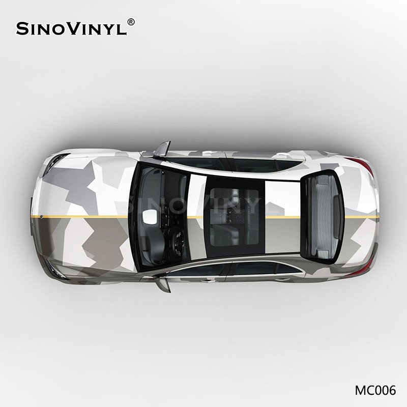 MC006 Black and White Camouflage Printing Car Wrap
