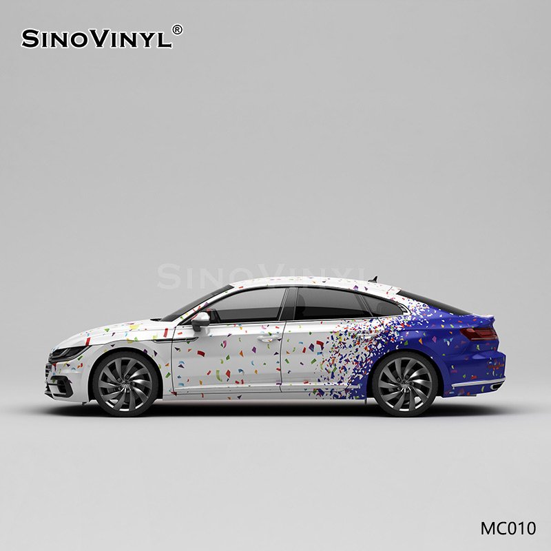 MC010 Pattern Red And White Camouflage Rolling Film Customized Vinyl Stickers