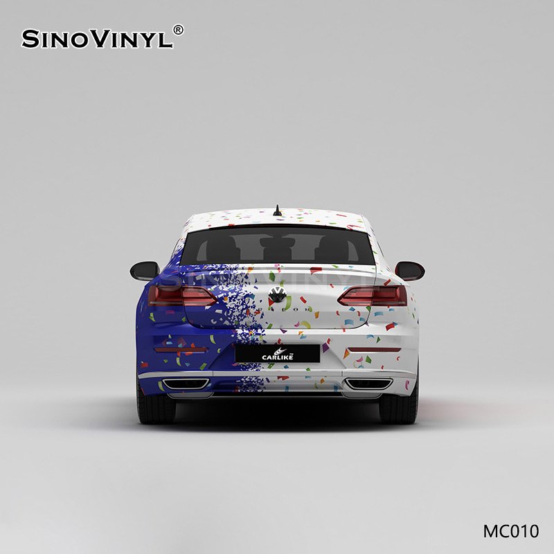 MC010 Pattern Red And White Camouflage Rolling Film Customized Vinyl Stickers