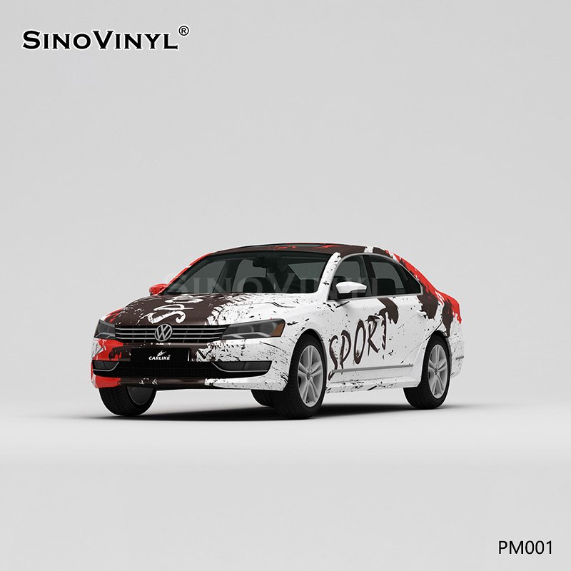 PM001 Color Splash-ink Vehicle Sticker Printing Customized Self Adhesive Film