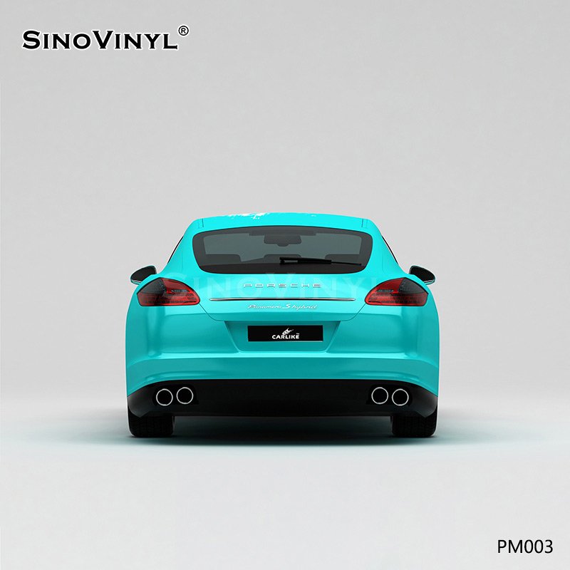 PM003 White and Blue Splash-ink Car Color Change Film Customized Body Sticker