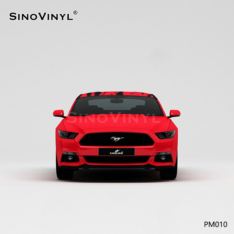 PM010 Black and Red Changing Stickers Splash-ink Vinyl Wrap Rolls For Car