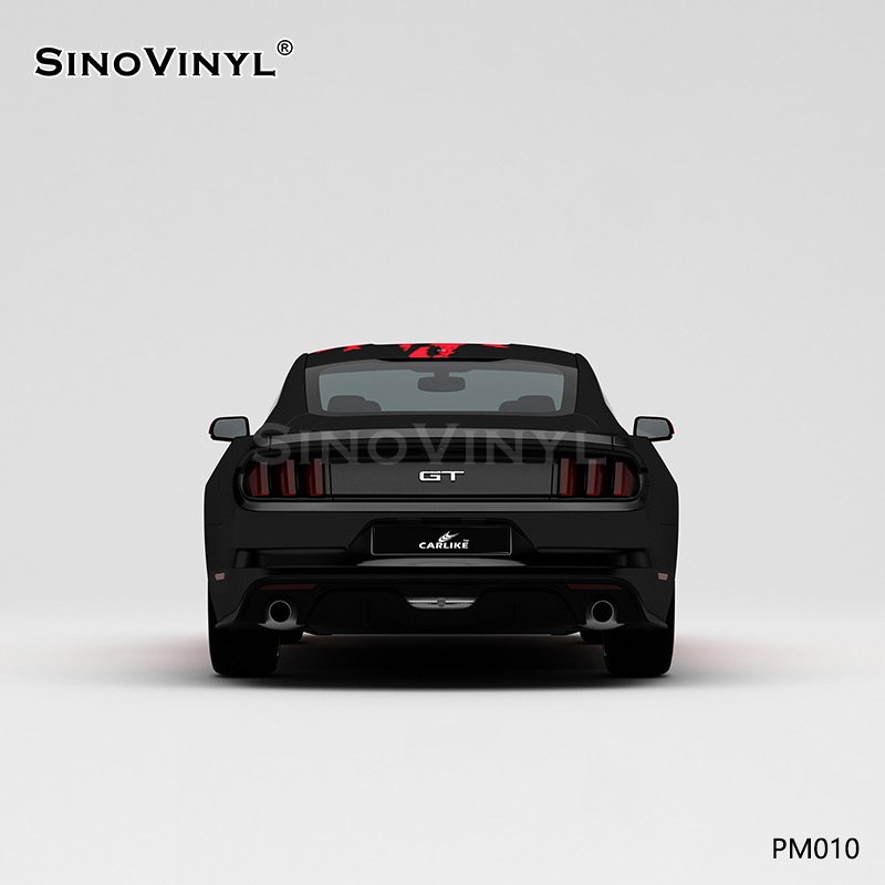 PM010 Black and Red Changing Stickers Splash-ink Vinyl Wrap Rolls For Car