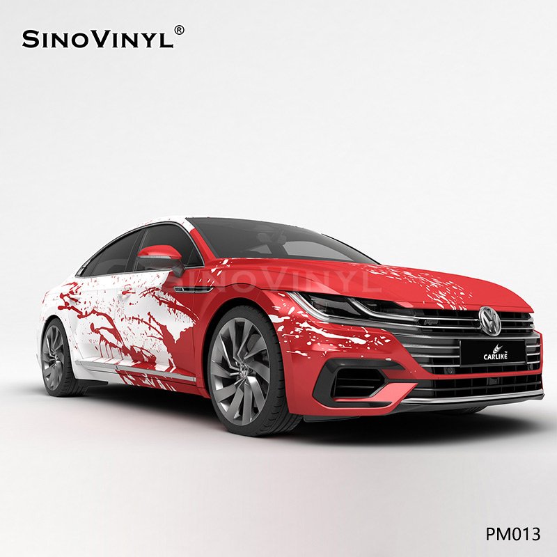 PM013 Blood Splash-ink Self-adhesive Film Printing Car Color Changing Sticker